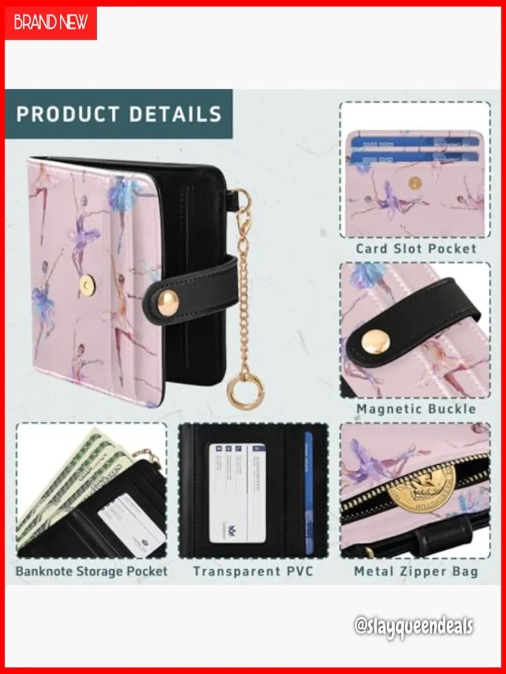 Slim RFID Blocking Leather Bifold Wallet with Zipper Coin Pocket